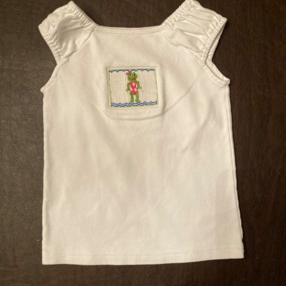 Smocked Giraffe Girls 2 pc green gingham short set. Size 6 - Picture 4 of 4